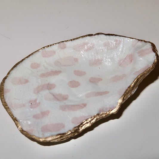 Pink Pebble Oyster Shell Ring Dish