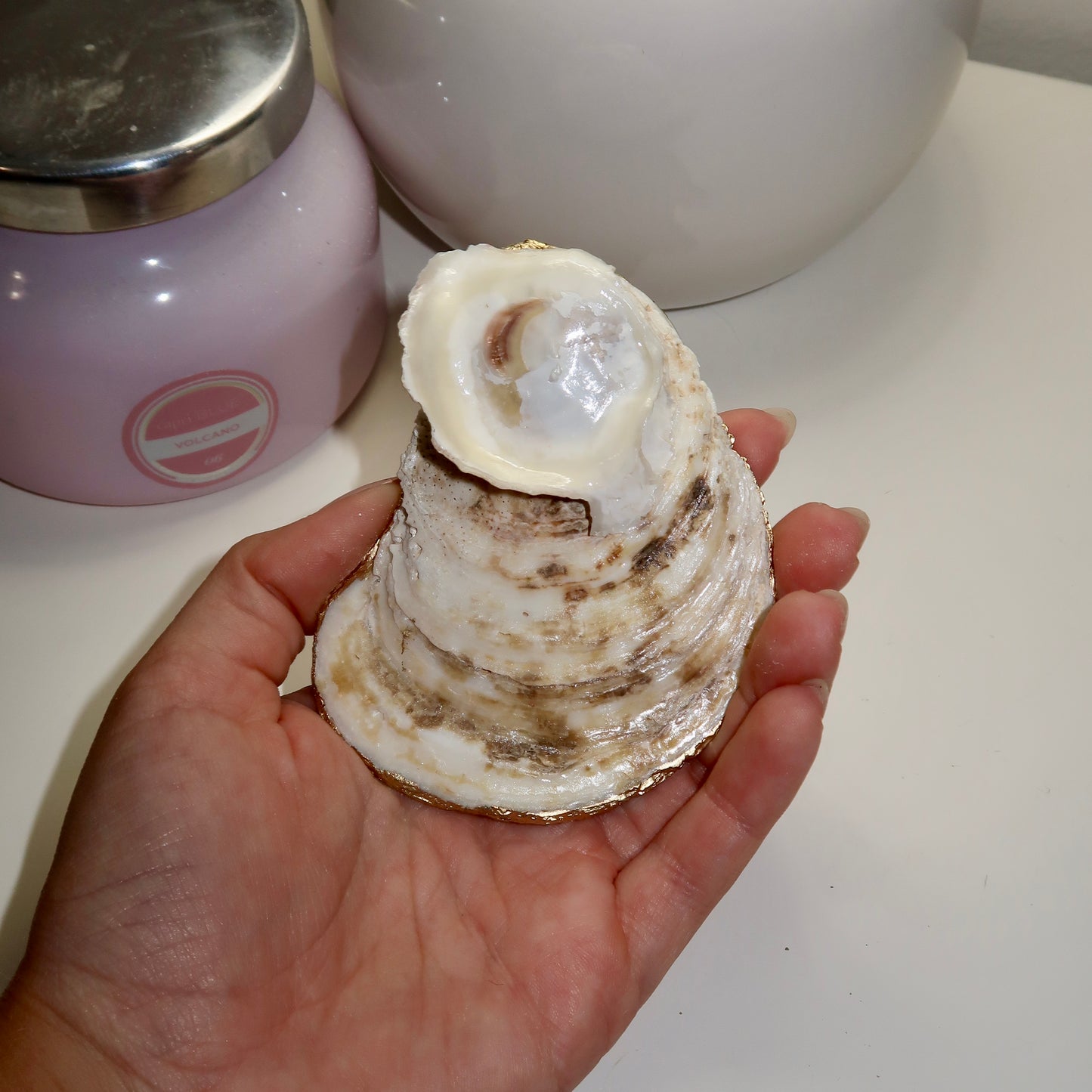 Indigo Current Oyster Shell Ring Dish