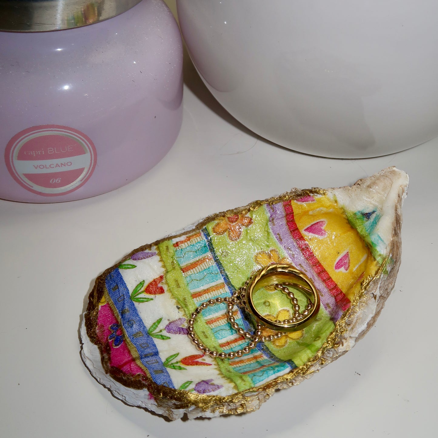 Spring Time Oyster Shell Ring Dish No.3